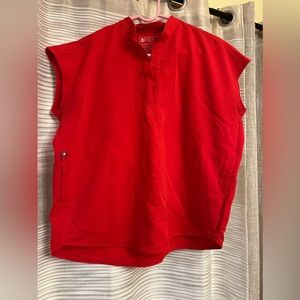 Figs scrub top, oversized red